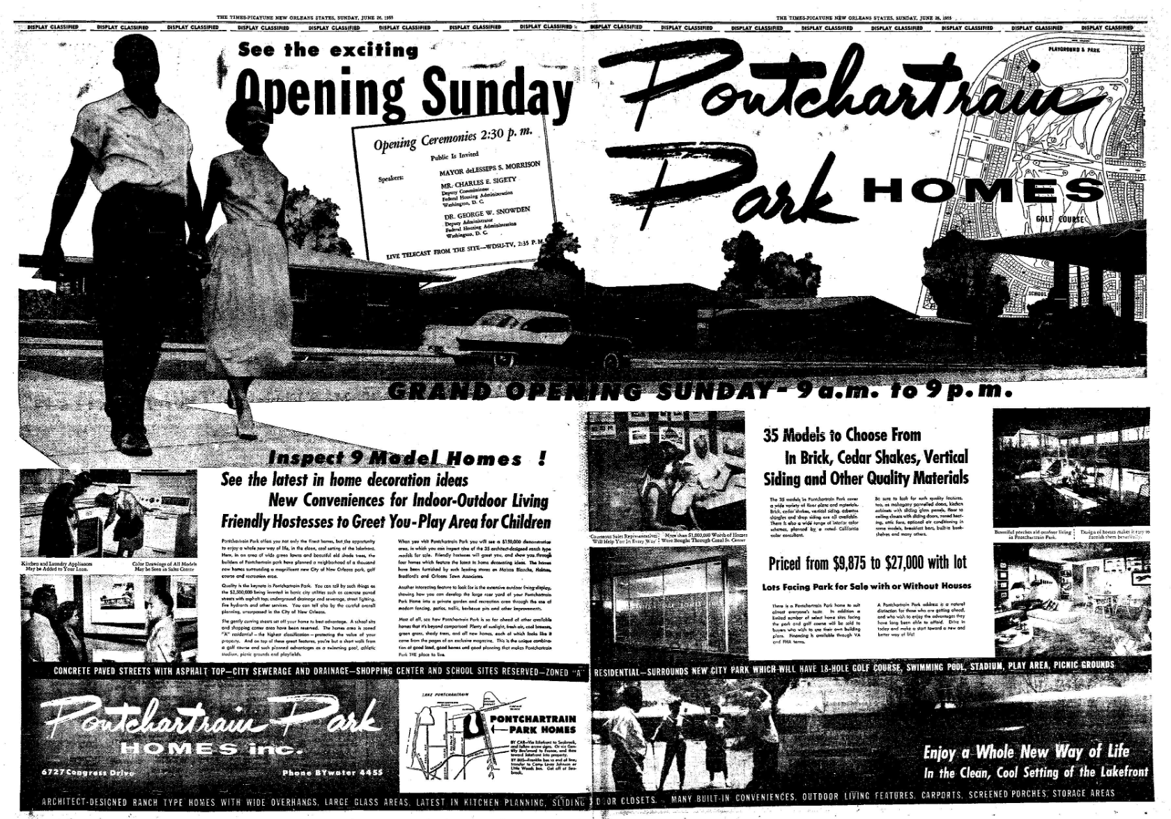 Pontchartrain Park homes developed after Urban League housing surveys of Black families